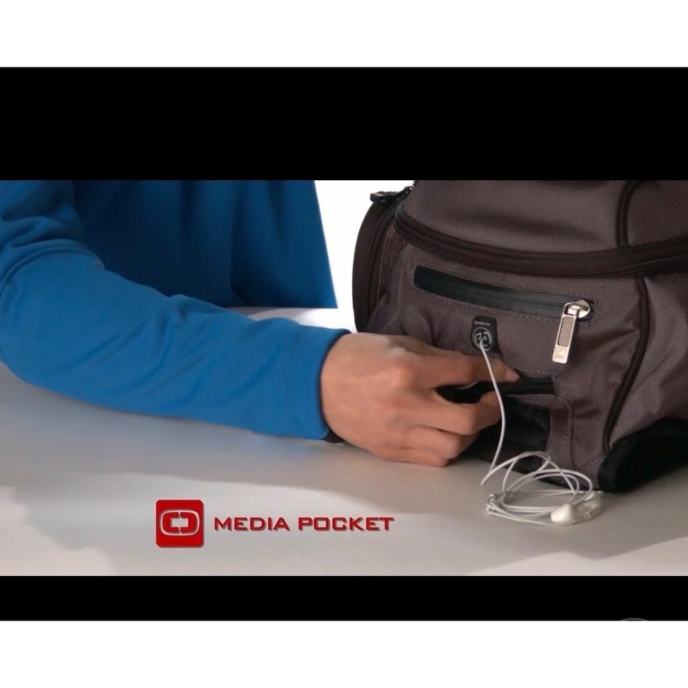 OGIO Metro Black Multi Pocket Backpack Audio‎ Ready Laptop Travel Work Bag - Picture 12 of 16